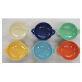 Vintage Fiesta cream soup group, 6 original colors