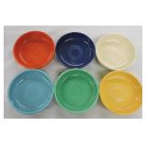 Vintage Fiesta 6" dessert bowl group, all 6