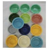 Vintage Fiesta 5 1/2" fruit bowl group, 13 mixed