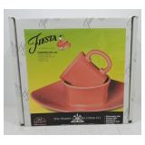 Fiesta Post 86 flamingo 3 pc place setting NIB