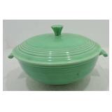 Vintage Fiesta casserole, green, nick to