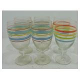 Fiesta Post 86 lot of 6 glass goblets