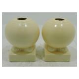 Vintage Fiesta pair of bulb candle holders, ivory