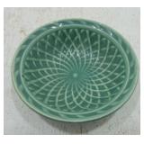Harlequin basketweave nut cup, spruce green