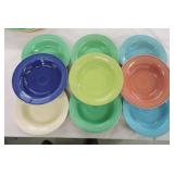 Vintage Fiesta deep plate group, 9 mixed