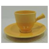 Vintage Fiesta demitasse cup & saucer, yellow