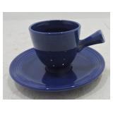 Vintage Fiesta demitasse cup & saucer, cobalt
