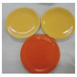 Vintage Fiesta 13" chop plate group, 2 yellow,