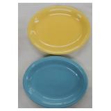 Vintage Fiesta platter group, turquoise & yellow