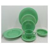 Vintage Fiesta 8pc place setting, green