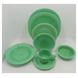Vintage Fiesta 8pc place setting, green