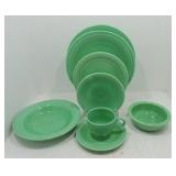 Vintage Fiesta 8pc place setting, green