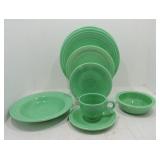Vintage Fiesta 8pc place setting, green