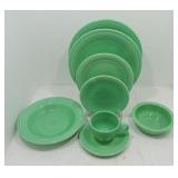 Vintage Fiesta 8pc place setting, green