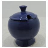 Vintage Fiesta marmalade, cobalt, rim chips to lid