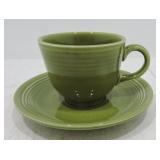 Vintage Fiesta cup & saucer, turf green