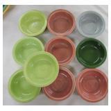 Vintage Fiesta 4 3/4" fruit bowl group,