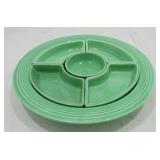 Vintage Fiesta relish tray, all green