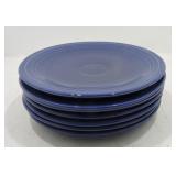 Vintage Fiesta 9" plate group, 8 cobalt
