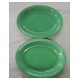 Vintage Fiesta lot of 2 platters, green