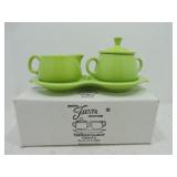 Fiesta Post 86 cream, sugar, & tray set,