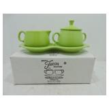 Fiesta Post 86 cream, sugar, & tray set,