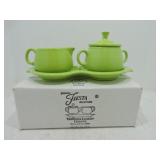 Fiesta Post 86 cream, sugar, & tray set,