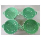 Vintage Fiesta lot of 4 cream soups, green,