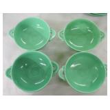 Vintage Fiesta lot of 4 cream soups, green