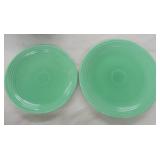 Vintage Fiesta 15" and 13" chop plates, green