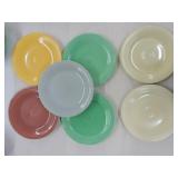 Vintage Fiesta 10" plate group, 7 mixed