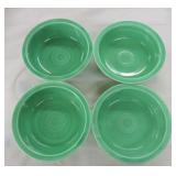 Vintage Fiesta 4 - 8 1/2" nappy bowls, green