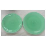 Vintage Fiesta 15" and 13" chop plates, green