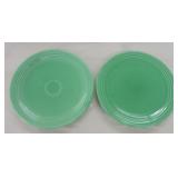 Vintage Fiesta lot of 2 - 13" chop plates, green