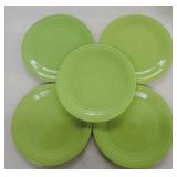 Vintage Fiesta 9" plate group, 5 chartreuse