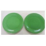 Vintage Fiesta 9" plate group, 2 medium green