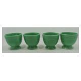 Vintage Fiesta lot of 4 egg cups, green, hairline