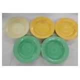Vintage Fiesta deep plate group, 5 mixed