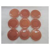 Vintage Fiesta 6" plate group, 9 rose