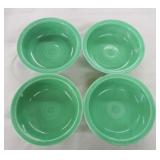 Vintage Fiesta 4 - 8 1/2" nappy bowls, green,