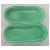 Vintage Fiesta utility tray group, 2 green,