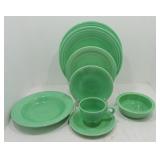 Vintage Fiesta 8pc place setting, green