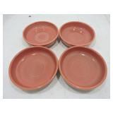 Vintage Fiesta 6" dessert bowl group, 4 rose