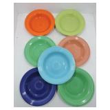 Vintage Fiesta deep plate group, 7 mixed