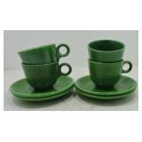 Vintage Fiesta lot of 4 medium green cups &