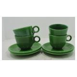 Vintage Fiesta lot of 4 medium green cups &