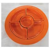 Vintage Fiesta relish tray, all red