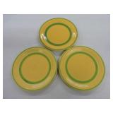 Vintage Fiesta lot of 3 yellow 7" plates with