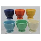 Vintage Fiesta egg cup group, all 6 original