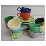 Vintage Fiesta cup & saucer group, all 11 colors,